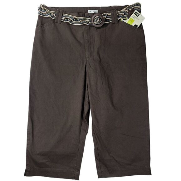 Lee Brown Woven Belt Capris - Picture 1 of 8